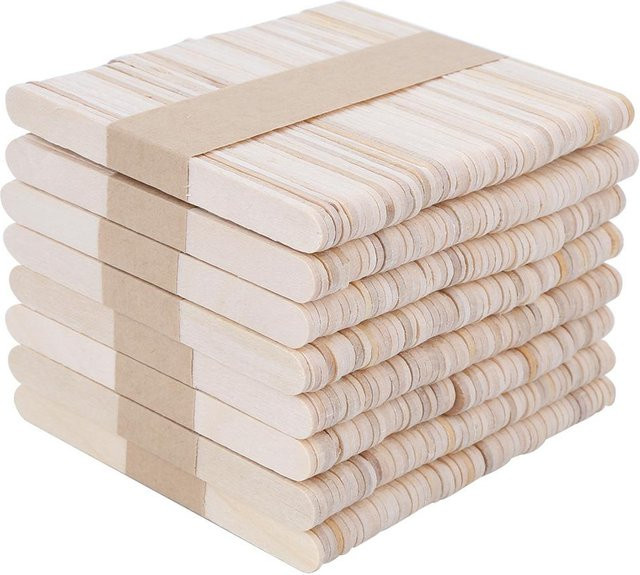 400 Stück Holz-Eisstäbchen in Beige für deine DIY-Kunsthandwerksprojekte von TOMTOP JMS - Bild 1