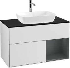V&B Waschtischunterschrank Finion 100 Wandbeleuchtung in Weiß lackiert, B/T/H: 100 x 50,1 x 50,1 cm - Bild 1