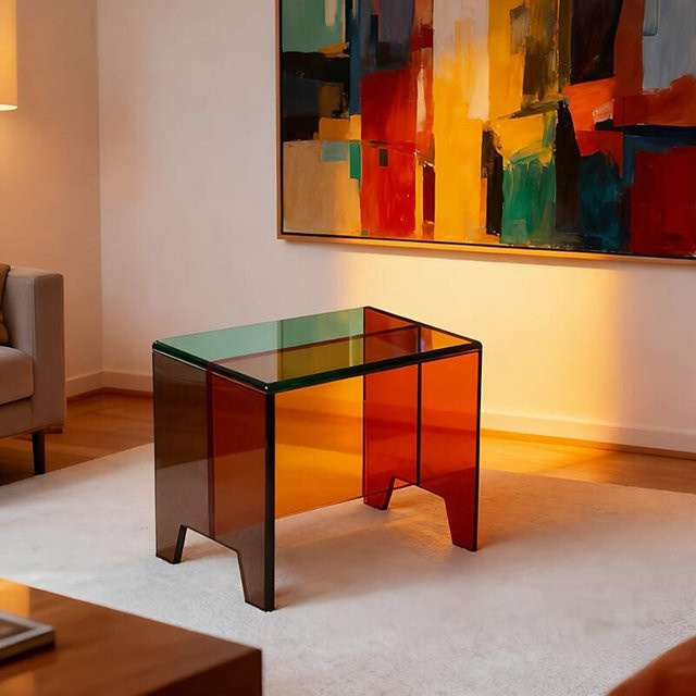 Moderner transparenter Hocker aus Acryl von XMSJ in Farbkombination als kreativer Schuhwechselhocker und Sitzbank für dein Wohndekor - Bild 1