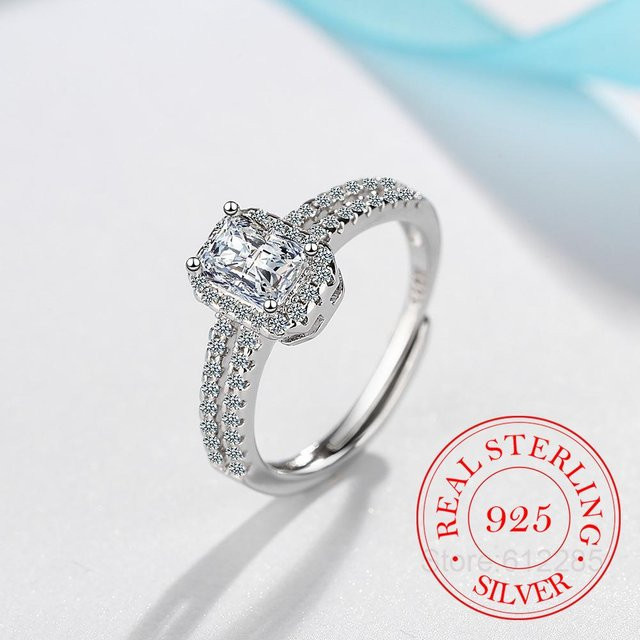 Ehering 925 Silber, Zirkonia, Damen - Bild 1