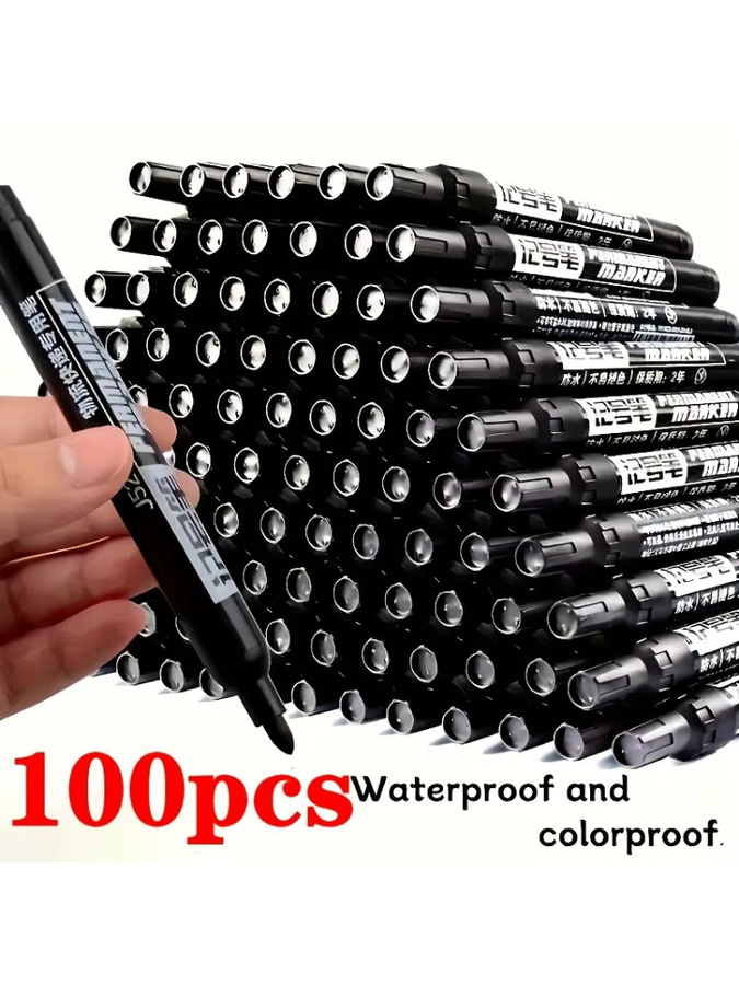 100-teiliges Permanentmarker-Set mit wasserfester, ölbasierter Tinte in Mehrfarben für Kunststoff, Metall und Glas mit Bullet-Spitze - Bild 5
