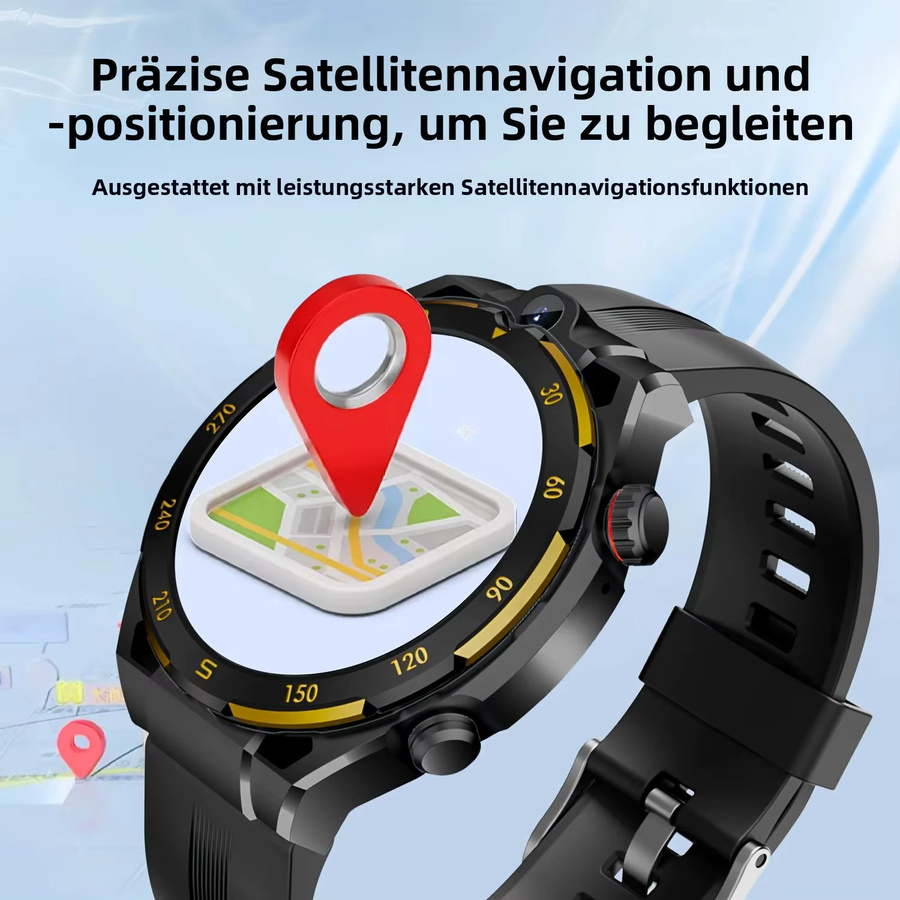 W&O Smartwatch Schwarz mit kabelloser Telefonie, KI-Sprachsteuerung und 40+ Sportmodi für Outdoor-Fitness, Unisex - Bild 3