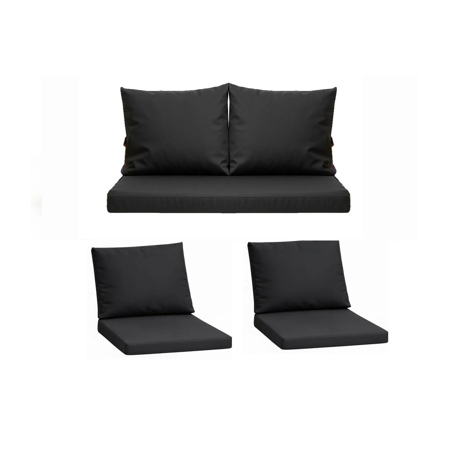Setgarden Komfort Set Gartenloungekissen für Technorattan-Möbel in Schwarz, 1-teilig, Breite: 110 cm, Tiefe: 50 cm - Bild 2