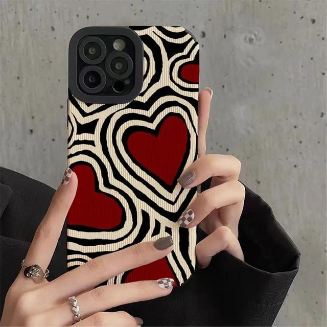 Stoßfeste Silikon-Handyhülle mit romantischem Herzdesign für Apple iPhone 11 bis iPhone 16 Pro Max in Multicolor - Bild 1