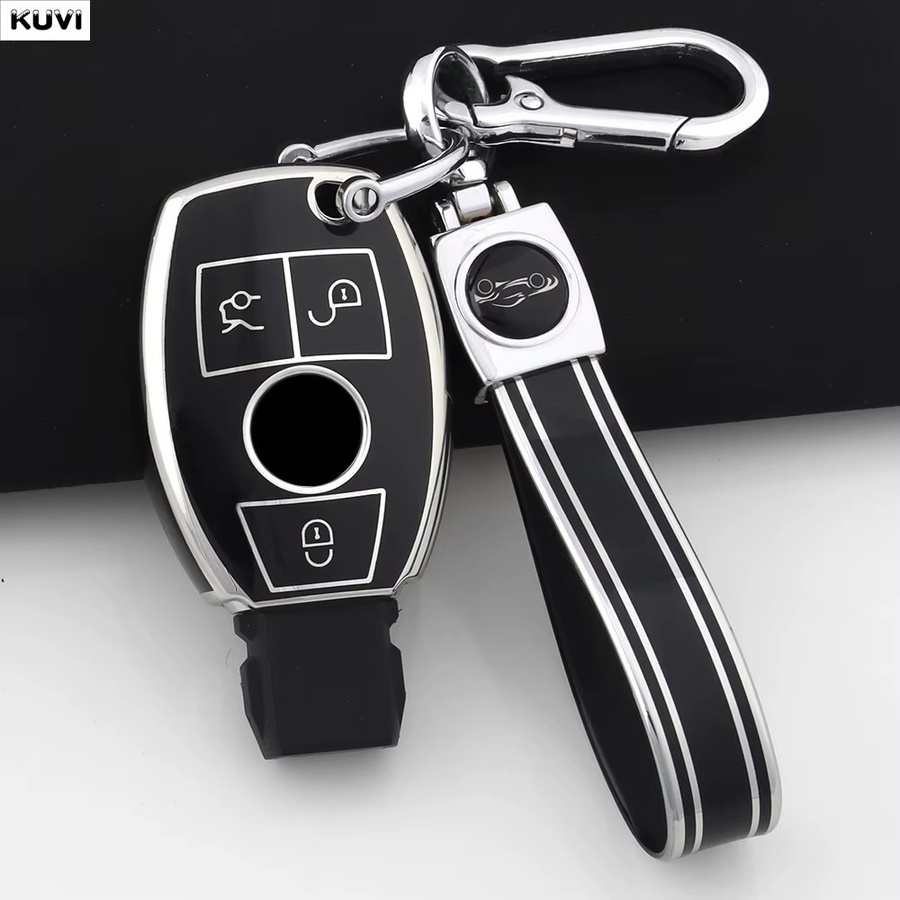 Kuvi TPU Schlüsselhülle für Mercedes Benz A B C E Klasse GLS GLA GLK GLC CLS CLA W204 W205 W212 W463 W176 - Bild 1