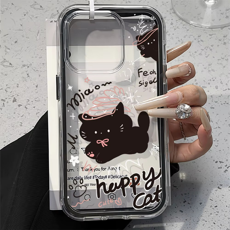 Transparente Handyhülle mit süßem Katzenmotiv in Candy Colors für dein Apple iPhone (kompatibel mit iPhone 17, 16, 15, 14, 13, 12 Pro Max und Air) aus Soft TPU - Bild 2