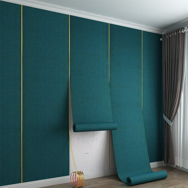 Selbstklebende Leinen-Tapete von FYSWPJANG für Schlafzimmer und TV-Hintergrund - Bild 1