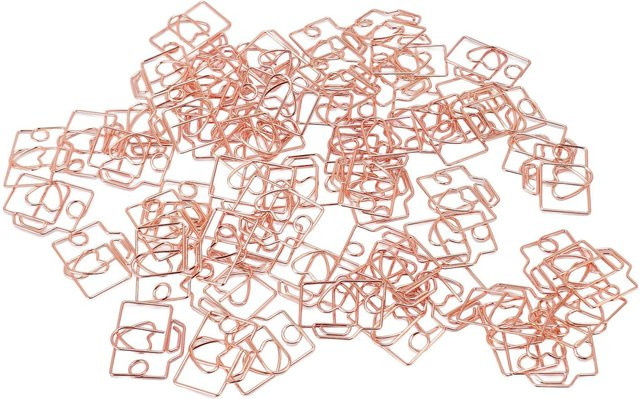 Igeteck Büroklammern in Kameraform aus Metall, 80 Stück Lesezeichen und Planer-Clips in Gold mit Aufbewahrungsbox - Bild 1