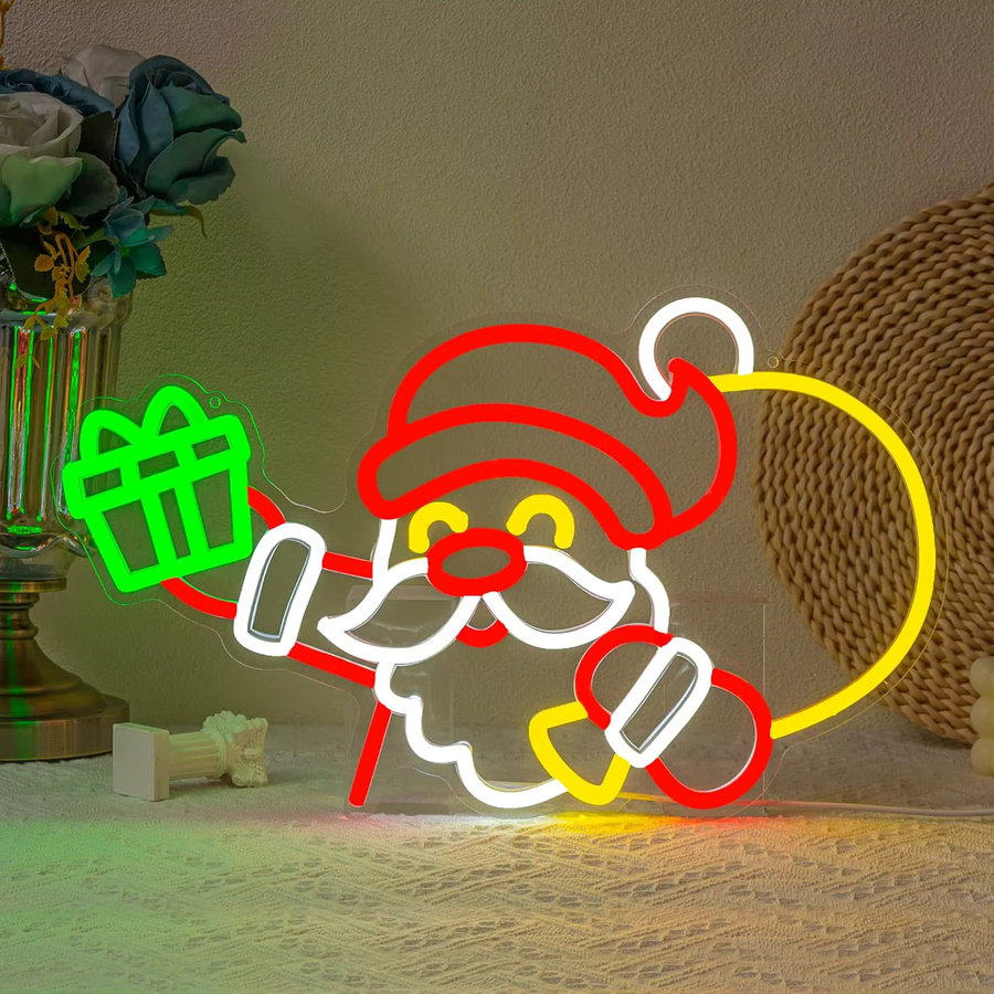 Wanxing Weihnachtsmann Neonschild zur Wanddekoration USB-betrieben - Bild 2
