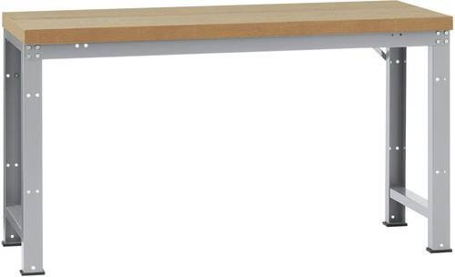 Manuflex WP3005.9006 Werkbank in Alusilber mit Stahl- und Holzkomponenten B/T/H: 200 x 125 x 70 cm - Bild 1