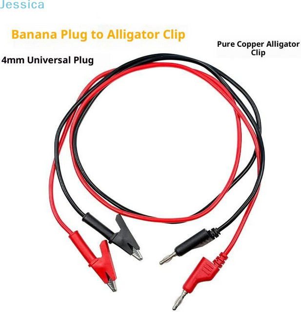Messleitungen mit 4-mm-Bananenstecken und Krokodilklemmen aus reinem Kupfer in Rot für Multimeter-Sonden - Bild 1