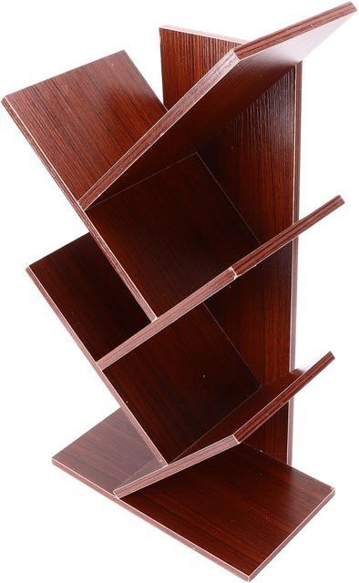 Aimo Baumförmiges Bücherregal mit Schreibtisch in Schwarz, Modernes Design mit mehreren Ebenen und großer Kapazität - Bild 1