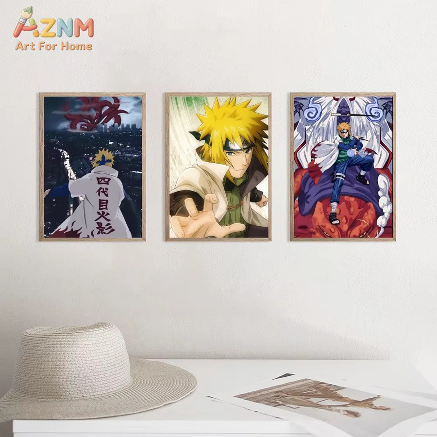 Kayou Naruto Namikaze Minato 4. Hokage Anime-Leinwandgemälde als Wandkunst in Mehrfarbig ohne Rahmen - Bild 2