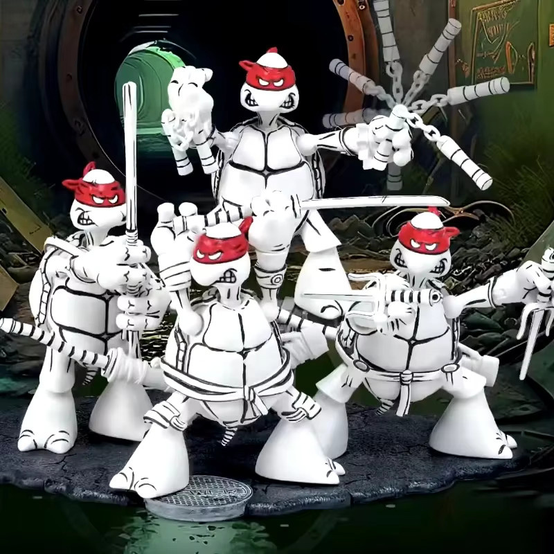 Playmates Teenage Mutant Ninja Turtles Action Figur, Schwarz Weiß Skizze - Bild 2