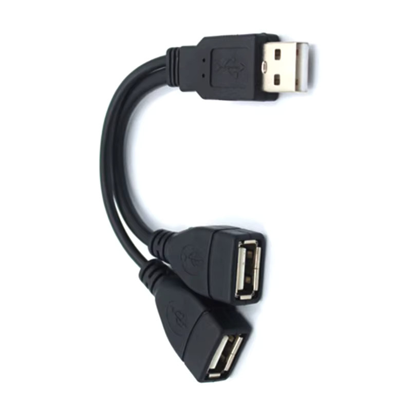 KAFNHCKA USB 2.0 A auf Dual USB Buchse Daten-Hub und Stromadapter Splitter in Schwarz - Bild 3