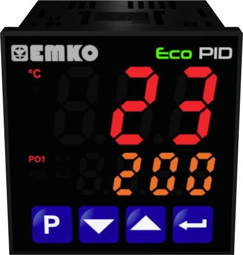 Emko ecoPID.4.6.1R.S.0 Temperaturregler Pt100 in Schwarz, Messbereiche J, K, R, S, T, L von -199 bis +999°C, Relais 5 A und SSR, B/T/H: 48 x 48 x 90 mm - Bild 1