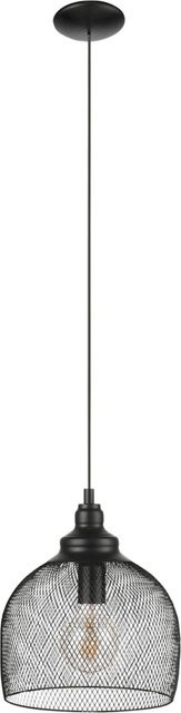 Eglo Pendelleuchte Straiton in Schwarz aus Metall mit modernem Design, E27, B/T/H: 28 x 28 x 110 cm - Bild 1