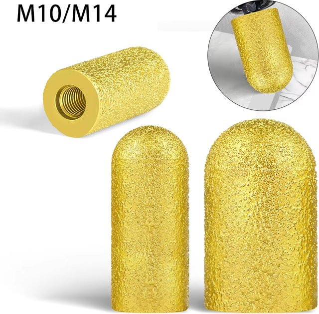 JGZUI Diamant-Lochsäge Bogen-Schleifkopf M10 M14 Vakuumgelötet für Stein, Quarz, Fliesen und Marmor in Gold - Bild 1