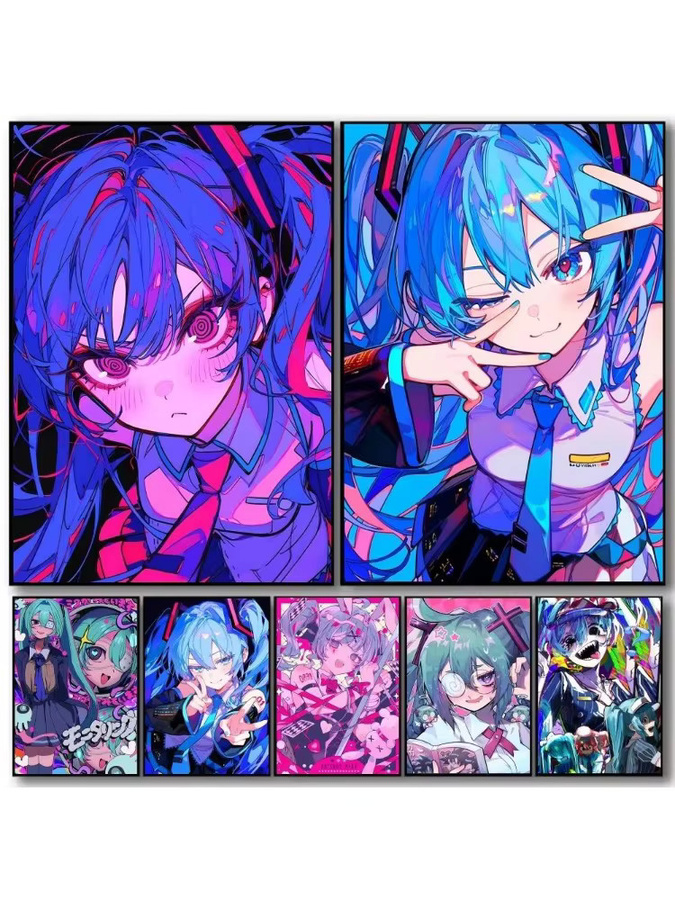 Diamantmalerei Super Idol Hatsune Miku von KAYOU als Mosaik-Kunstwerk in Multicolour mit runden Diamanten - Bild 2
