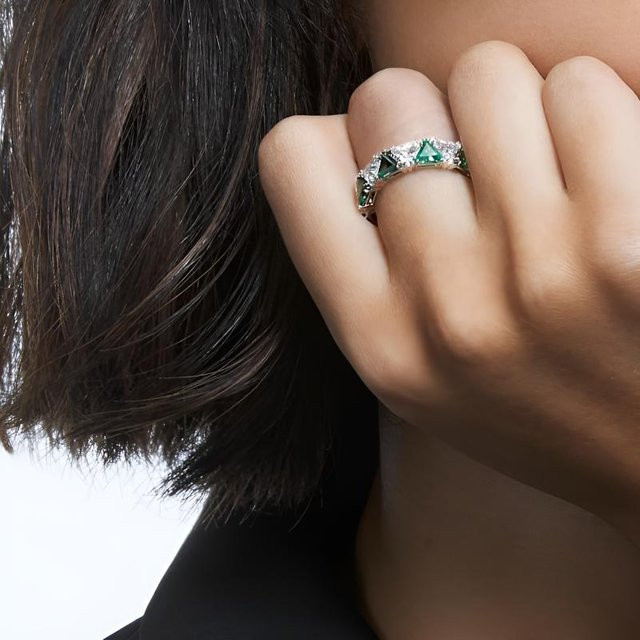 Swarovski Matrix Ring Damen, Silber, Kristall, Größe 52 - Bild 1