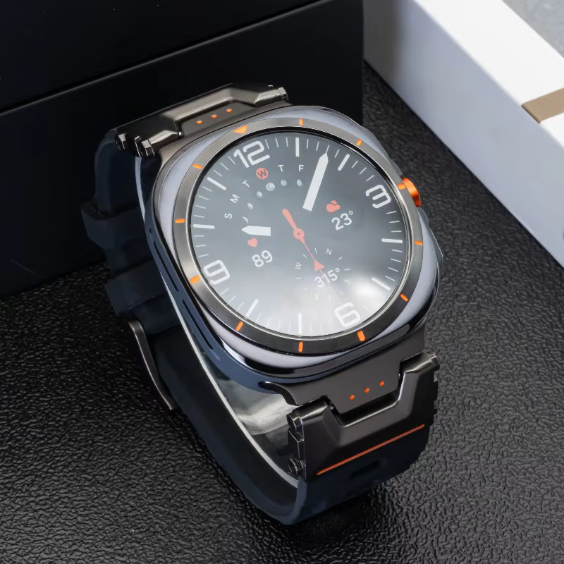 CAOWTAN Uhrenarmband Silikon, Schwarz, Herren, Samsung Galaxy Watch Ultra 47 mm - Bild 2