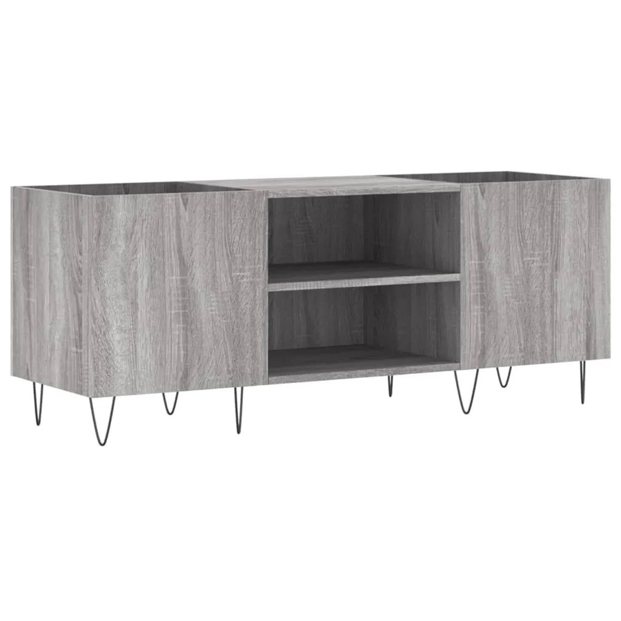vidaXL Plattenschrank in Grau Sonoma mit Türen und offenen Regalfächern, B/T/H: 121 x 38 x 48 cm - Bild 2