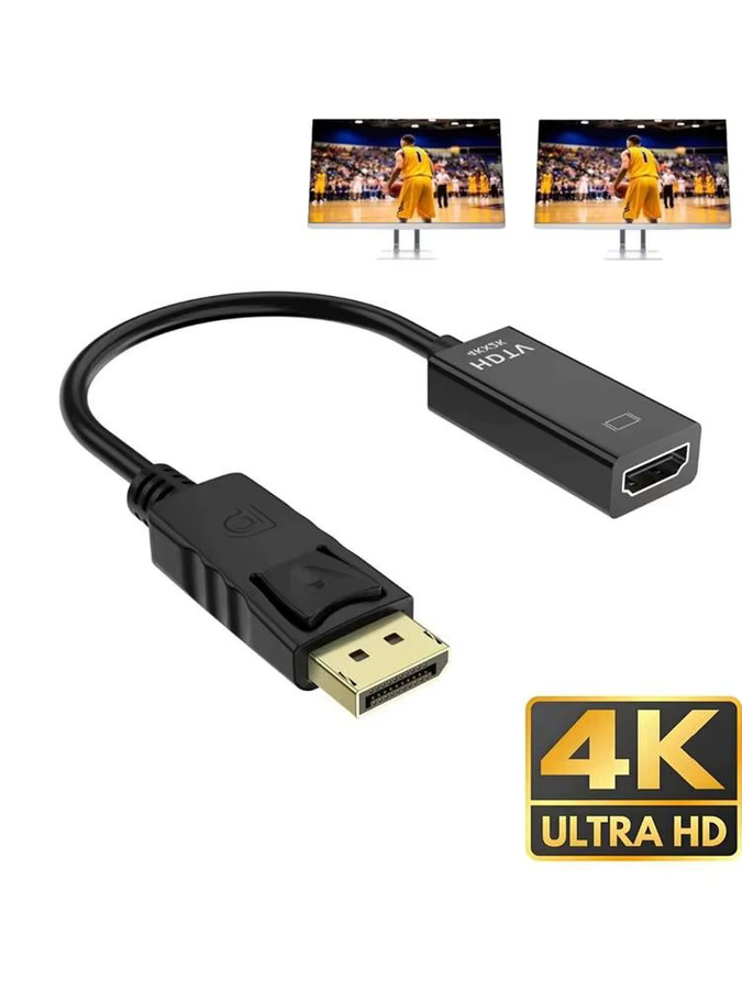 BRYNTHORX DisplayPort zu HDMI Adapter Konverter in Schwarz für 4K und 1080P Videoübertragung - Bild 4
