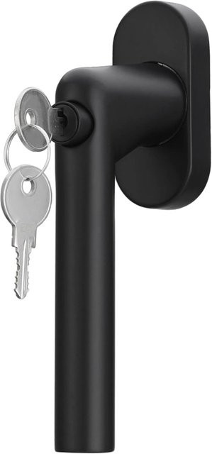 MeinTürgriff Fenstergriff L-Form in Schwarz aus mattem Edelstahl, abschließbar, 24/31-36/42 - Bild 1