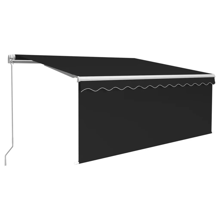 Furnicato Markise manuell einziehbar mit Rollo aus Polyestergewebe, Farbe: Anthrazit, B x H: 3,5 x 2,5 m - Bild 2