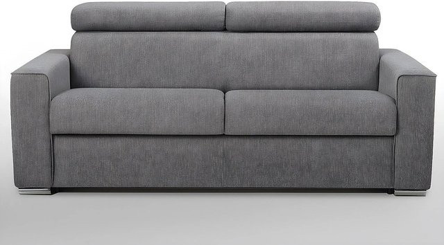 Schlafsofa Vizir von Vente-unique in Grau mit Stoffbezug und einer Breite von 196 cm - Bild 1