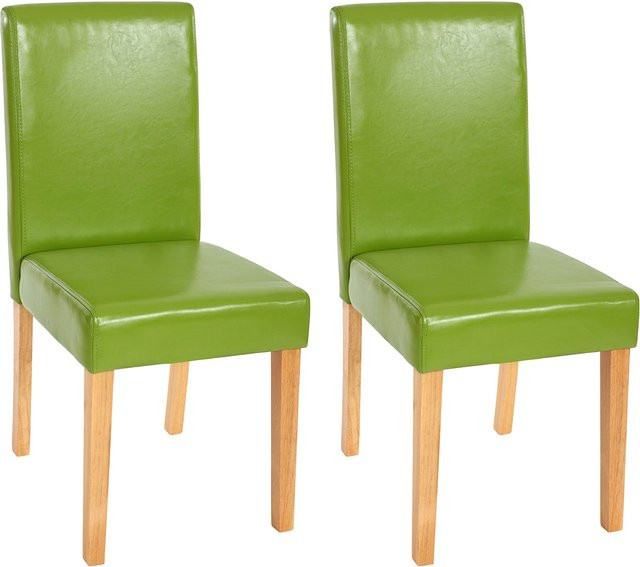 MCW Esszimmerstuhl Littau 2er-Set aus Kunstleder in Grün mit hellen Beinen - Bild 1