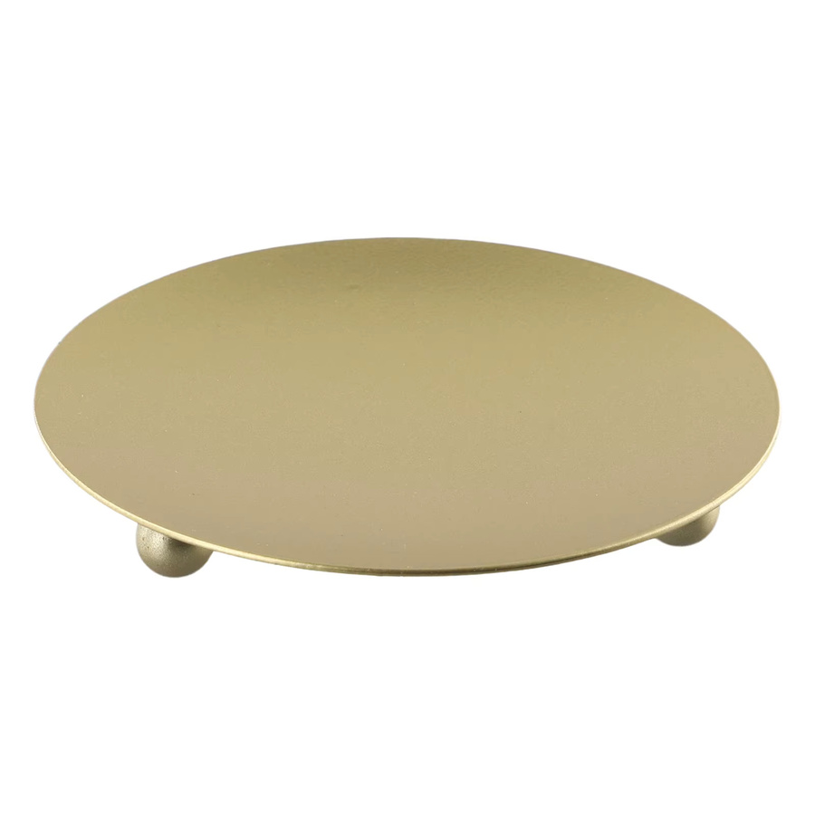 VIBRATITE Kerzenhalter aus Metall, runder Kerzenständer für Säulenkerzen, Schwarz-Gold, Durchmesser: 7 cm - Bild 2