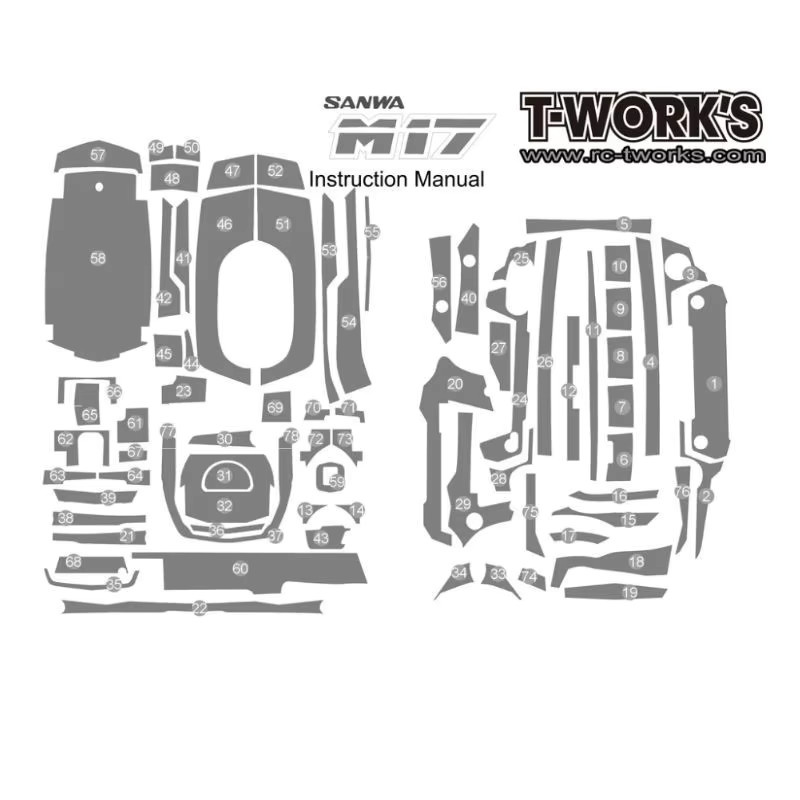 T Works TS-045 glänzender Kohlefaser-Aufkleber, Schwarz, Zubehör - Bild 2
