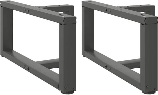 vidaXL Couchtischbeine T-Form aus Stahl in Anthrazit, 2 Stück, B: 60 cm, T: 25 cm, H: 30-31 cm - Bild 1