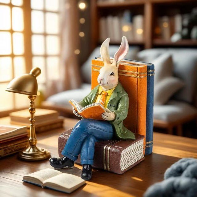 GUOFEI Mr. Rabbit Harz Ornament als elegante Dekoration für dein Wohnzimmer oder Büro - Bild 1