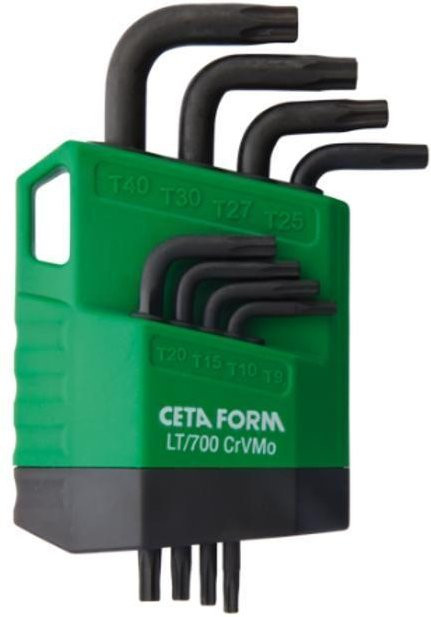 CETAFORM Torx-Schlüssel Set mit 8 L-Schlüsseln aus Chrom-Vanadium-Molybdän in Schwarz und Grün - Bild 1