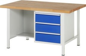 Rau Werkbank höhenverstellbar mit 3 Schubladen, B/T/H: 150 x 90 x 84-104 cm - Bild 1