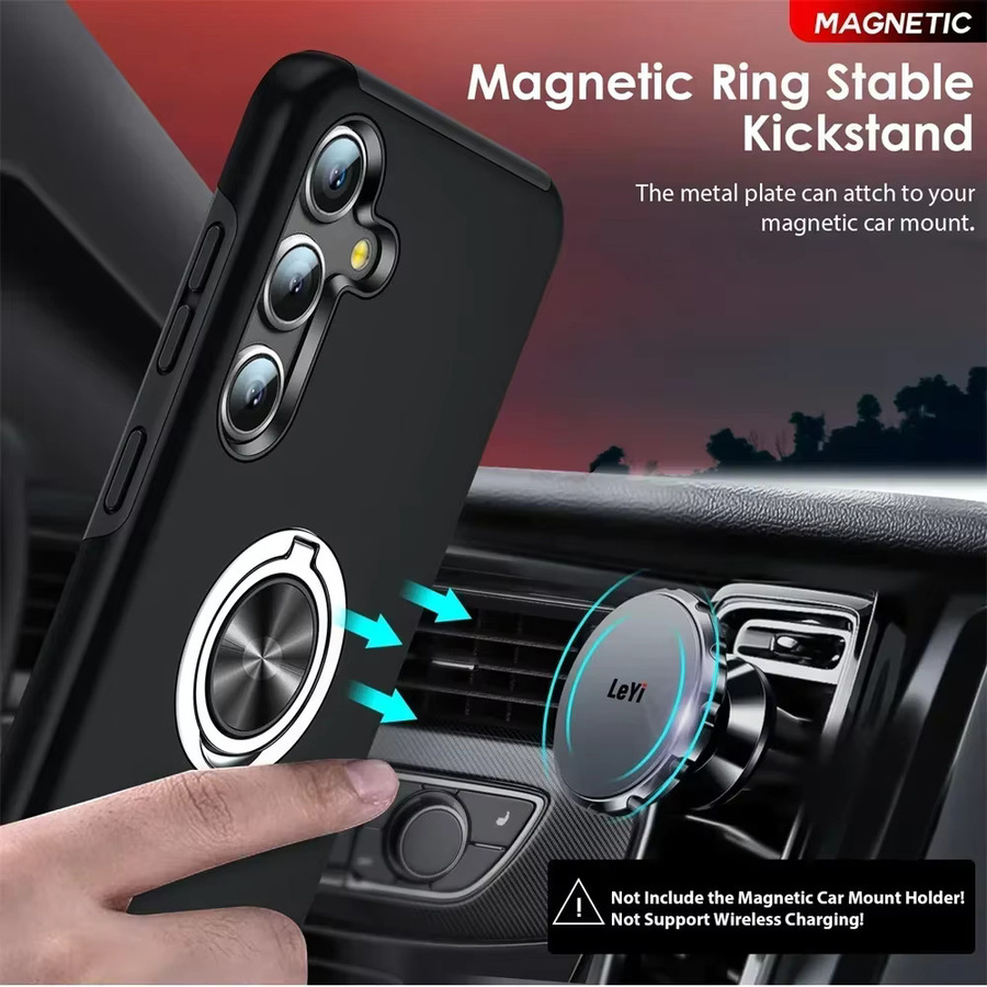 Stoßfeste Armor Bumper Handyhülle für Samsung Galaxy S26 S25 Ultra Plus A57 A37 A56 A36 A17 aus Hartschalen-PC und Silikon mit Metallring in Schwarz oder Grün - Bild 5