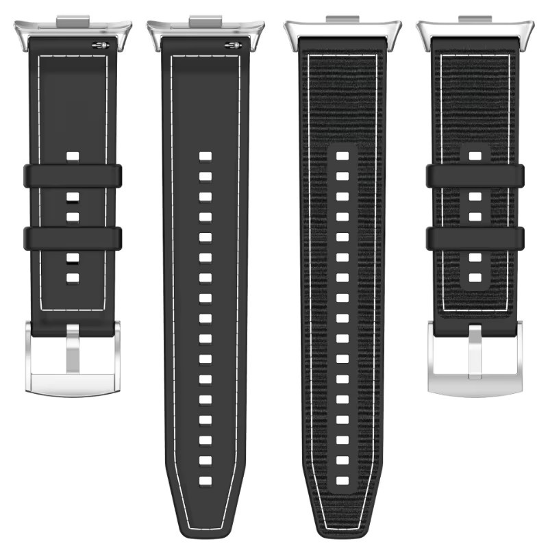 Xiaomi Uhrenarmband, Silikon, Geflochtenes Nylon, Schwarz, Redmi Uhr 4/5, Mi Band 9/8 Pro - Bild 2