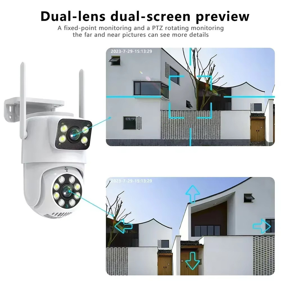 ANSVICAM 5K 10MP Tuya PTZ WLAN-Überwachungskamera für Außenbereich in Weiß mit Dual-Objektiv, Full HD und KI-gestützter automatischer Personenverfolgung - Bild 2