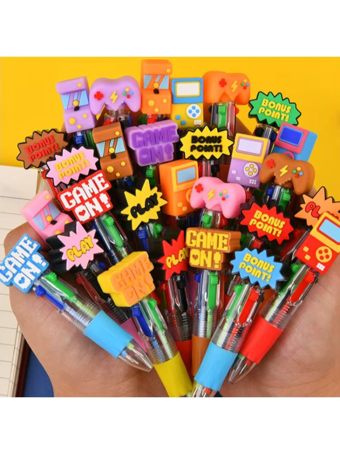 TWBEB 4-in-1 Cartoon-Mini-Mehrfarbstift aus Kunststoff mit Spielkonsolen-Design für Schule und Büro - Bild 5
