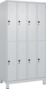 C+P Doppelstock-Spind Classic PLUS mit 4 Abteilen, Grau, B/T/H: 195 x 100 x 50 cm - Bild 1