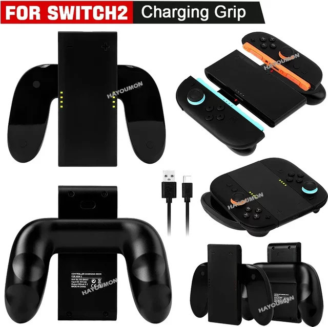 HeroAngel Ladegriffhalterung und tragbare Ladestation für Nintendo Switch Controller in Schwarz - Bild 1