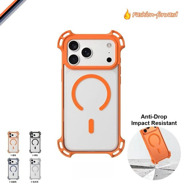 Bounce Series magnetische transparente stoßfeste Handyhülle für iPhone 17 Pro Max, 16, 15, 14 Plus, 13 aus PC und TPU mit Anti-Drop-Schutz - Bild 1
