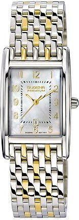 Dugena Damenuhr Quadra Artdeco, Quarz, Edelstahl, Gold, Saphirglas, Damen - Bild 1