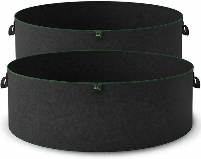 TTL GARDEN Hochbeet Pflanzsack 2er Set aus Vlies für Gemüse und Kräuter, Farbe: Schwarz, Durchmesser: 92 cm, Volumen: 190 l pro Stück - Bild 1