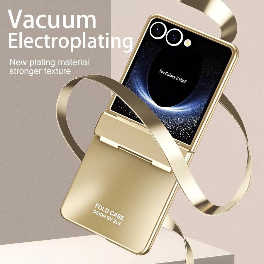 Luxuriöse Handyhülle mit Stern-Beschichtung für Samsung Galaxy Z Flip 7, 6, 5, 4, 3 in Gold, stoßfest und rutschfest - Bild 5