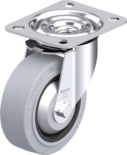 Blickle Stahlblech-Lenkrolle LE-POEV 100XKA-SG-FA in Grau und Schwarz mit 100 mm Rad-Durchmesser und einer Tragfähigkeit von 150 kg - Bild 1