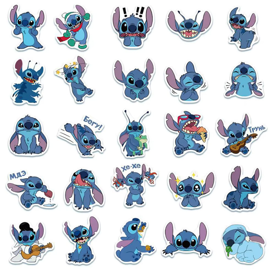 50 Stück Disney Lilo & Stitch Aufkleber, bunte Kawaii Cartoon Sticker für Kinder zur Dekoration von Laptop, Koffer und Notizbuch - Bild 4