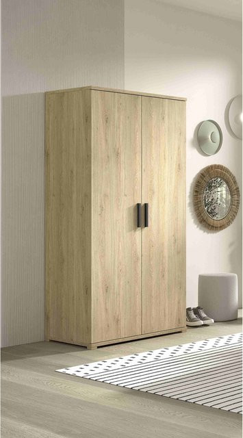 Vipack Kleiderschrank SAM 2-türig in Eiche Melamin Dekor, Braun - Bild 1